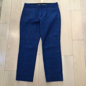 Blue/black zig zag print Sloan ankle pants, size 12